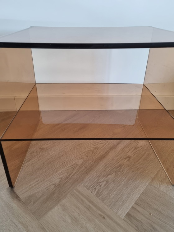 Image 1 of Tavolino vintage in plexiglass acrilico con vetro fumé