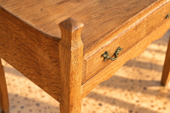 2x Brutalist Oak Nightstands – Metal (photo 6 of 7)