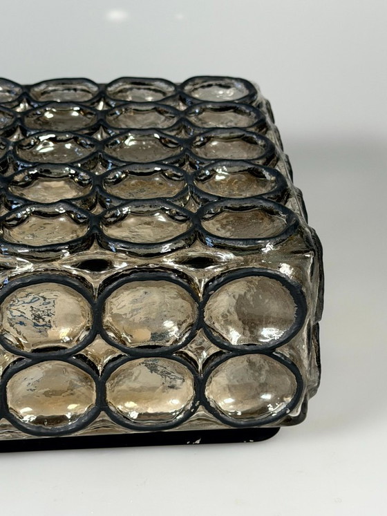 Image 1 of Lámpara de techo de los años 60/70, Glashütte Limburg, Alemania, plafoniere, vidrio y metal.