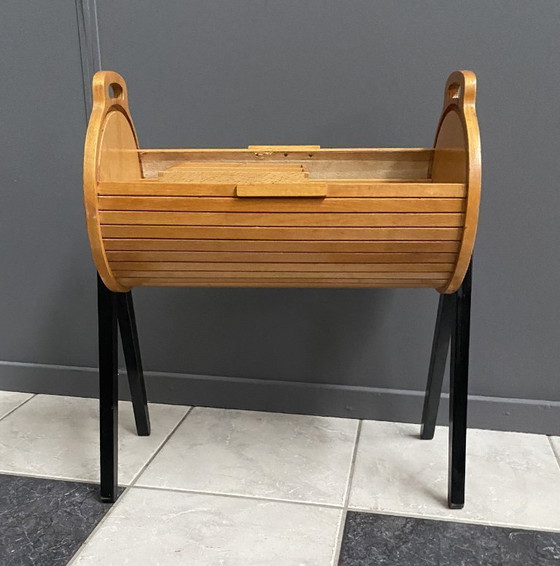 Image 1 of Boîte à couture en forme de rouleau, de John Groen LZH, Pays-Bas, années 1960