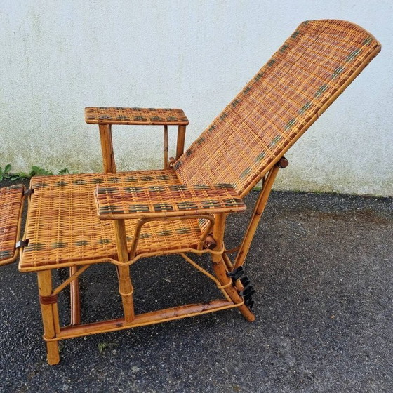 Image 1 of chaise longue in rattan, 1920