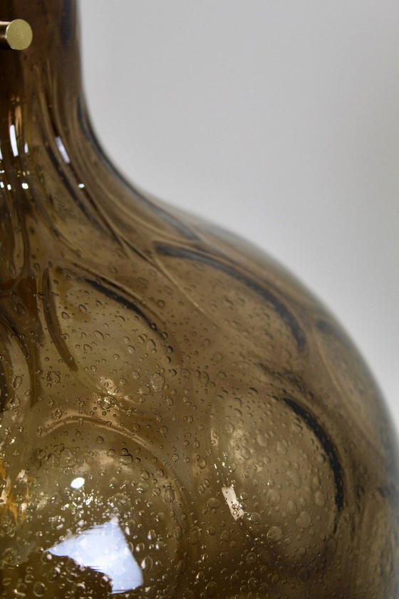 Image 1 of Lampada a sospensione in vetro fumé dal design vintage