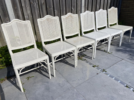 Image 1 of 6 Vintage Faux Bamboo Chairs Jonathan Adler