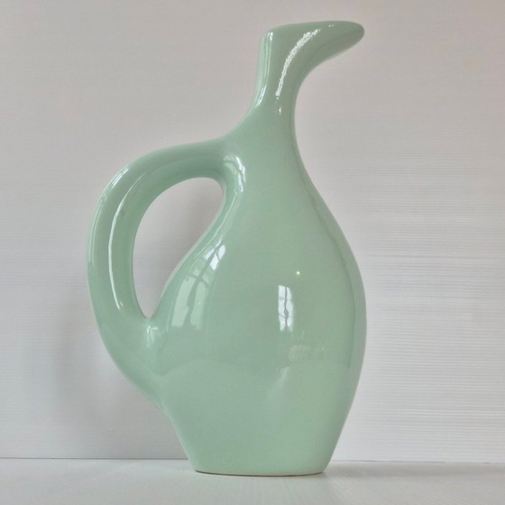 Image 1 of BELANGRIJKE VAAS UIT DE JAREN 60, KANVORMIG, RICARD KERAMIEK, CELADON KLEUR, JAREN 60