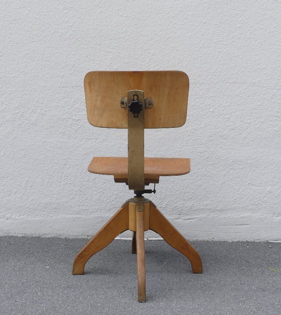 Image 1 of Sedia da scrivania girevole, anni '50, legno, WstaEb