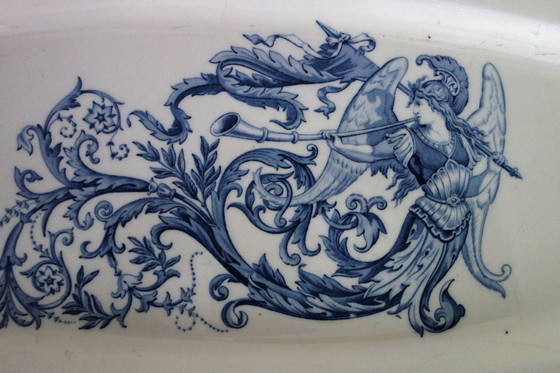 Image 1 of Grande piatto rinascimentale Terre de Fer Clairefontaine del XIX secolo