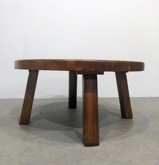 Image 1 of Big Brutalist Coffee Table Solid Teak 1970s