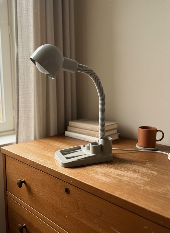Image 1 of Vintage Space Age Eyeball Desk Lamp with Organizer – Grey