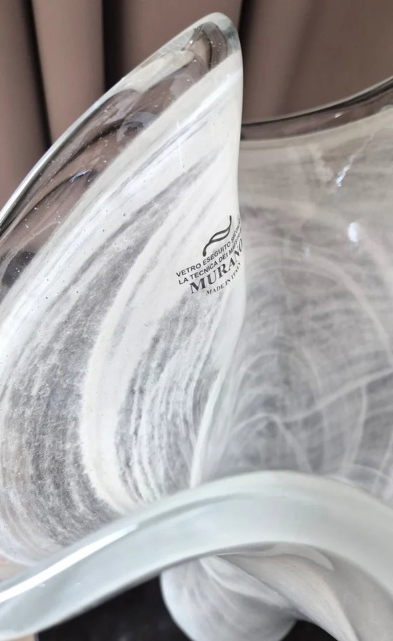 Image 1 of Jarrón de cristal artístico de Murano Verto, Italia: alto, elegante y soplado a mano