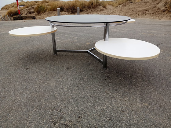 Image 1 of Space age coffee table modular chrome, smoked glass