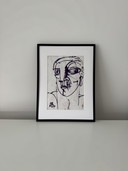Original Patrick Boudon Drawing – Expressionist Portrait
