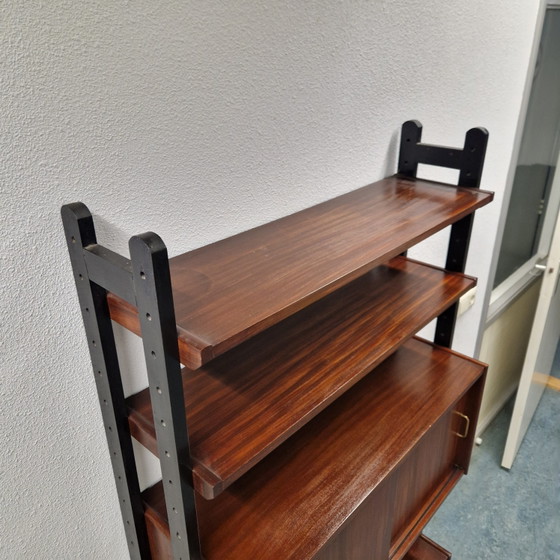 Vintage wall cabinet modular wall rack Formule furniture bookcase – Shelving unit, Wood (photo 7 of 15)