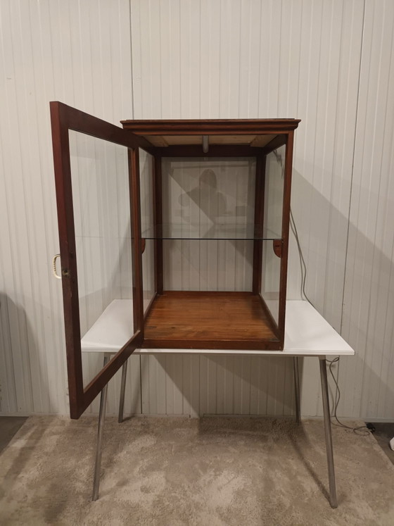 Antieke toonbankvitrine, Vitrinekasten, Hout, Glas, Bruin (foto 6 van 13)