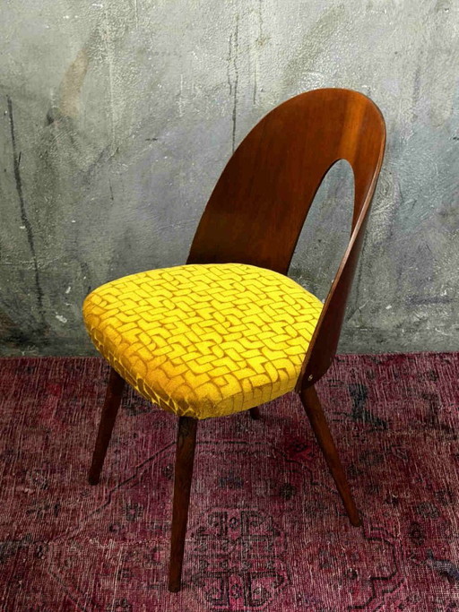 1/16 Antonín Šuman Chair 1967 for MIER Topoľčany, Mid Century Chair Walnut, Restored and reupholstered (photo 2 of 9)