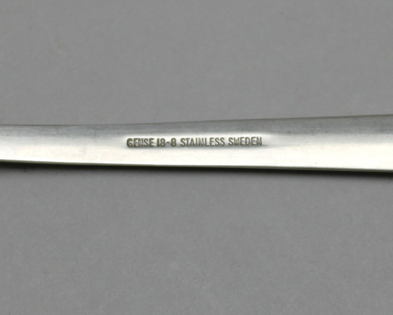 Image 1 of Folke Arström (1907-1997) - Gense Sweden - model Facette - 18-8 stainless steel - set van 6 lepels en 6 vorken (12x) 