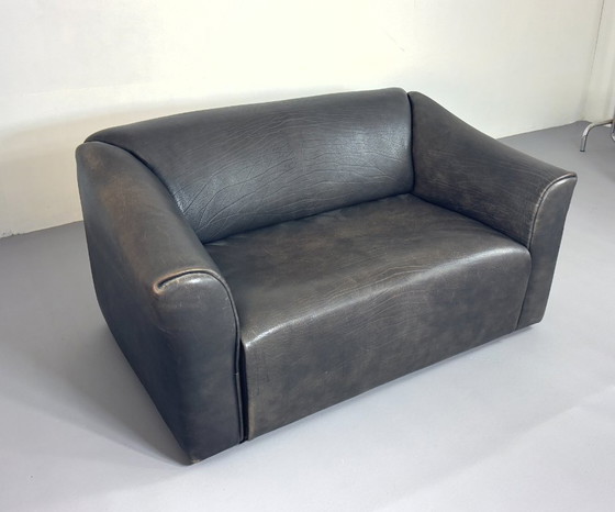 Canapé Vintage De Sede DS 47 en Cuir de Buffle Gris Patiné – Canapés 2 places, Leather (photo 2 of 13)