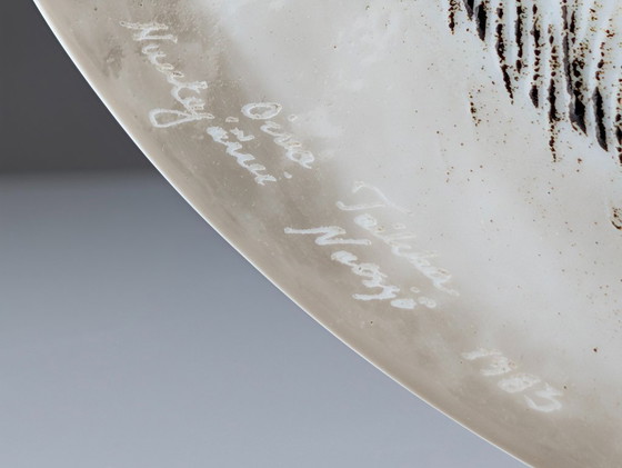 Image 1 of Piatto in ceramica con orsetto panda Oiva Toikka Nuutajärvi Finlandia 1983