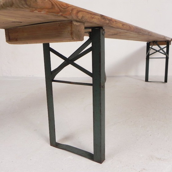 Image 1 of Klappbank, Klappbank für die Terrasse, 215 cm lang, 1960er Jahre