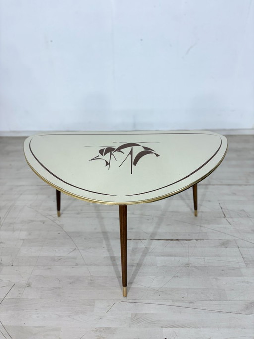 Mesa de centro retro con forma de riñón y decoración gráfica / mesa de centro vintage con forma de riñón / mesa de centro de med