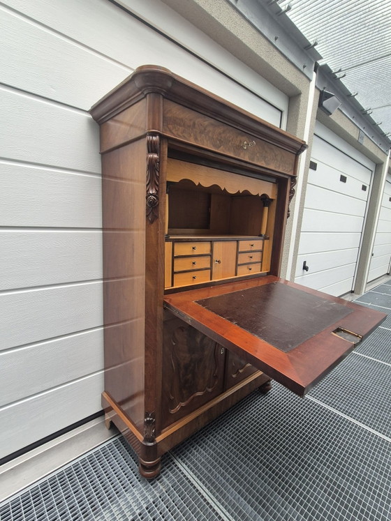 Beautiful antique Biedermeijer secretaire / cabinet, Sideboard, Wood, Brown (photo 12 of 13)