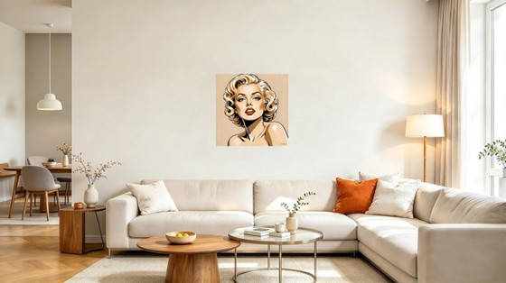 Ritratto Pop Art Marilyn Monroe - (60x60 Cm), Dipinti e disegni, Tela, Multicolore (foto 6 di 15)