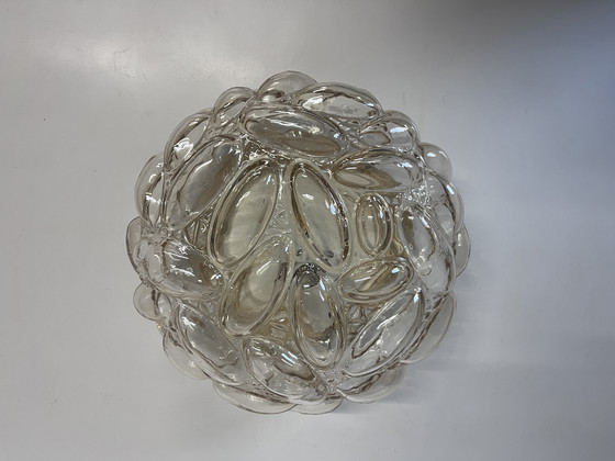 Image 1 of Vintage Amber Ceiling Lamp Wall Lamp Oblong Bubbles Helena Tynell Glashütte