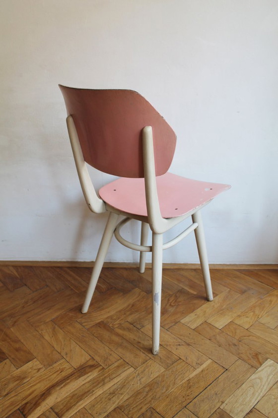 Set di 6 sedie da pranzo TON | Finitura originale color pastello | 1964 – Wood (photo 16 of 46)