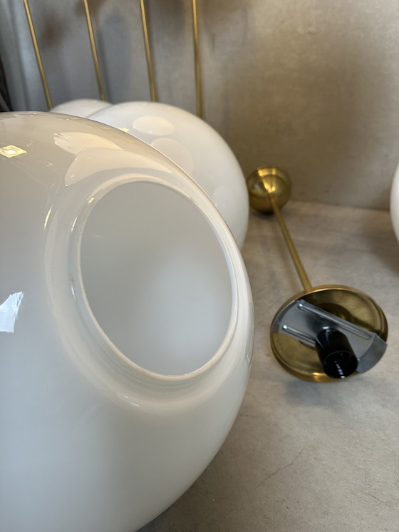 Image 1 of Lampade a sospensione Art Déco XL - Opalino e ottone