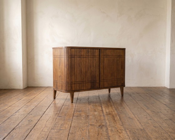 Image 1 of Japandi sideboard | solid mango wood | slatted front | 112cm