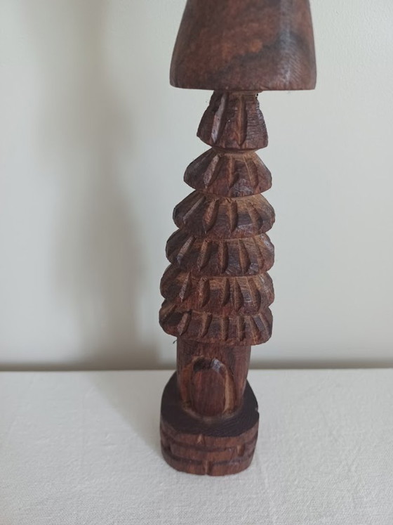 Image 1 of Intaglio del legno vintage - Arte popolare surinamese - Mano stilizzata