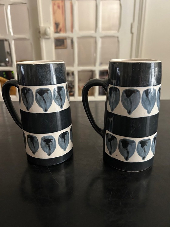 Image 1 of two vintage ceramic mugs