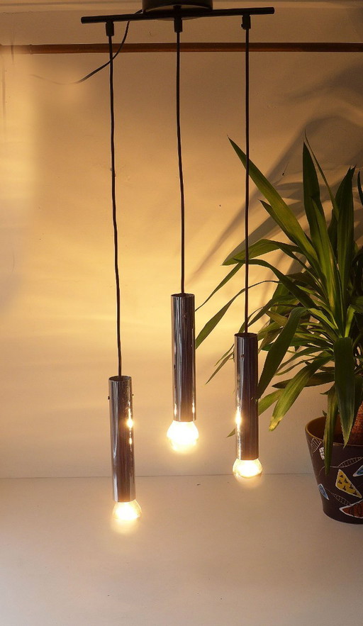 Vintage Hängelampe Space Age Lampe 60er 70er Motoko Ishii STAFF – hanglampen, Chrome (photo 2 of 9)