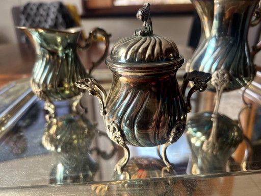 Venetiaans koffieservies in 800 zilver in neoklassieke stijl