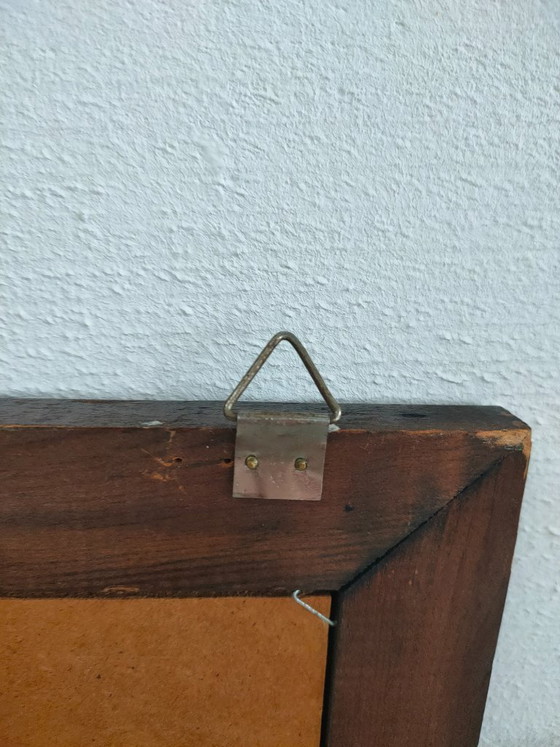 Image 1 of Specchio vintage dipinto (da pub) in stile Mucha