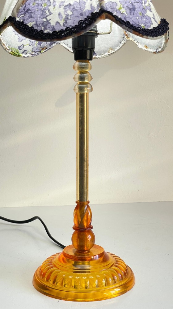 Vintage Plexiglas and lilac fabric lamp – Table lamps, Textile (photo 21 of 29)