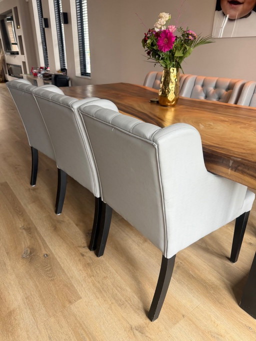 Chaises de salle à manger argentées, lot de 6