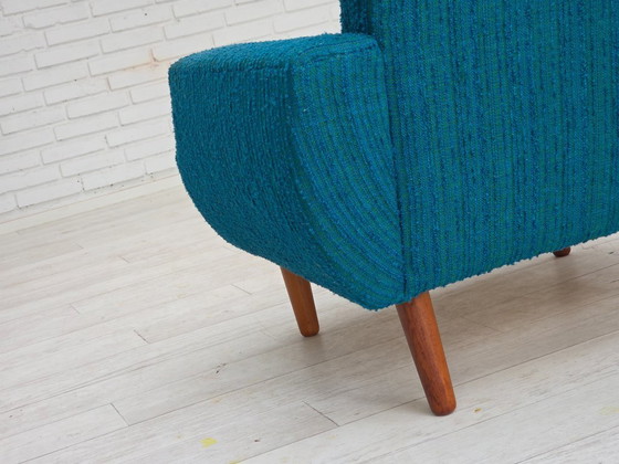 Image 1 of 1970, Deense fauteuil, originele meubelwol, teakhout.