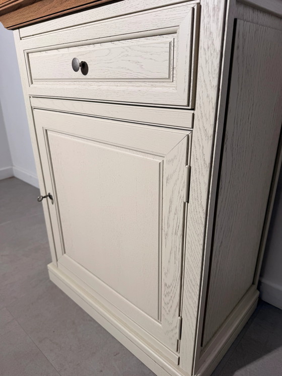 Painted Oak Accent Cabinet with Natural Wood Top – Storage cabinet (photo 5 of 5)