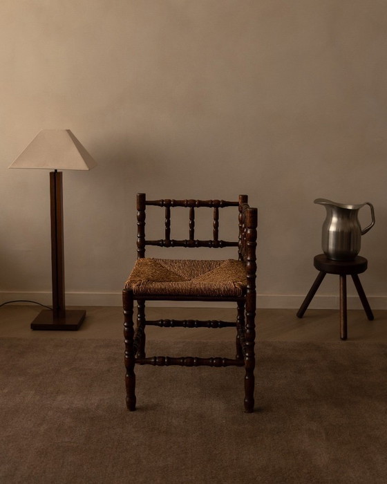 Image 1 of Chaise vintage à bobines avec assise en jonc