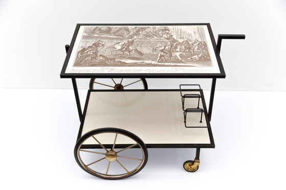 Image 1 of German Metal Serving Trolley, 1960s
