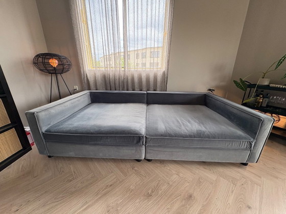 Image 1 of Bolia Mr. Big modulaire designbank - grijs/blauw fluweel