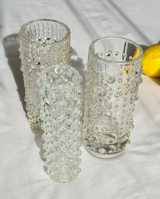 Pavel Pánek vase knobs “Spiky” pressed glass glassworks Heřmanova Huť / Sklo Union 70s (photo 14 of 14)