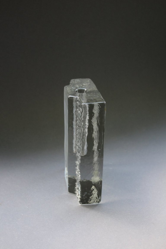 Image 1 of Glass vase, block vase, Walther Design vase, Solifleur glass, 1970s