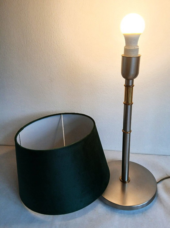 Image 1 of Reliving Mid-century Bi-color Hollywood/Regency table-sideboard lamp