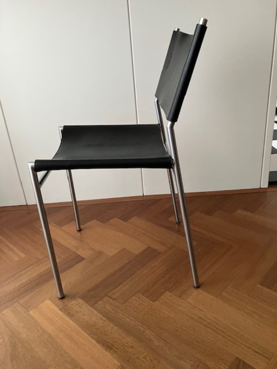 4 X Mart Visser SE06 Eetkamer Stoelen Van Zwart Tuigleer – Martin Visser, Chaises de salle à manger, Leather (photo 7 of 13)