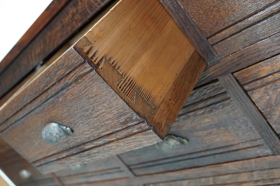 Image 1 of Französischer, restaurierter Apotheker-/Eisenwarenschrank aus Eiche, 1920er/1930er Jahre