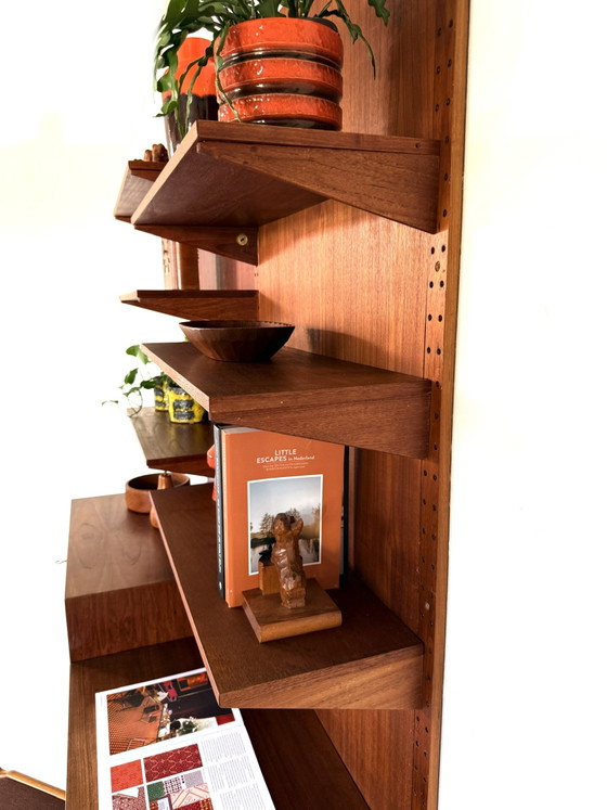Vintage Modulair Teakhouten Wandsysteem ‘60 – Wandkast, Wood, Metal (photo 7 of 15)
