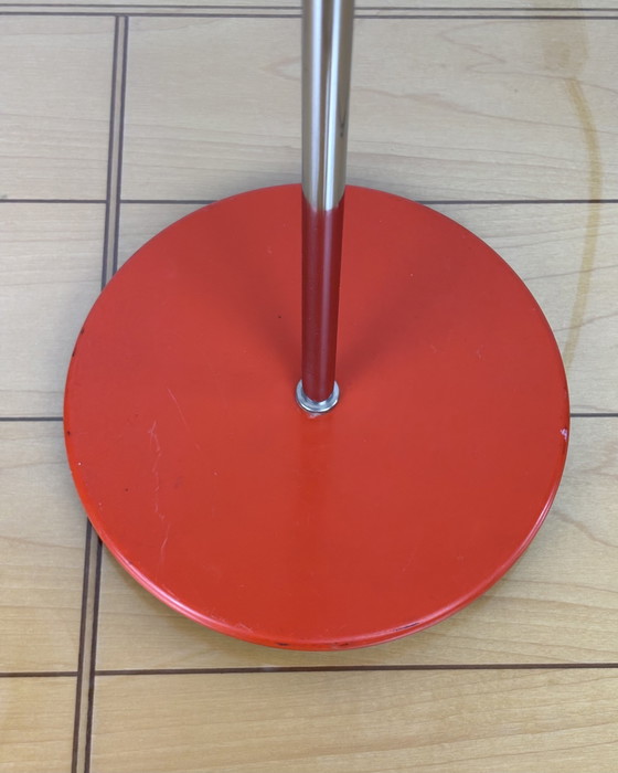 Image 1 of Lampada da tavolo vintage regolabile in metallo arancione e alluminio di Richard Essig, metà secolo, anni '70, cromata, era 