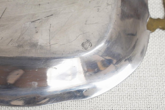 Vassoio Brutalista Anni '70 Stile David Marshall Vintage Alluminio Ottone Spagnolo Vassoio da Portata (photo 10 of 10)