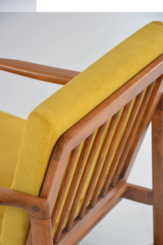 Image 1 of BZ fauteuil in fijn geel corduroy